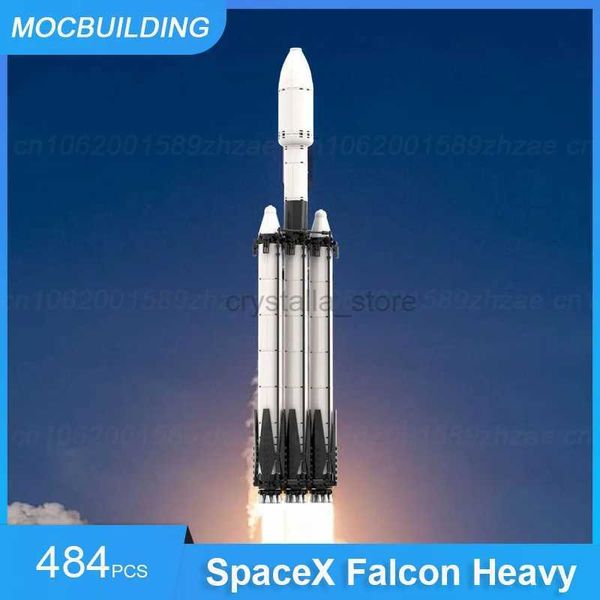 Blocos MOC Blocos de Construção SpaceX Falcon Série Pesada Espaço DIY Montar Tijolos Coleção Criativa Educacional Xmas Brinquedos Presentes 484 PCS 240120