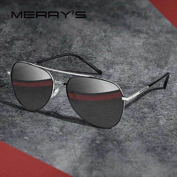 Óculos de sol Merrys Design Homens Clássico Piloto Óculos de Sol Quadro de Aviação HD Polarizado Moda Óculos de Sol para Condução UV400 Proteção S8218 YQ240120