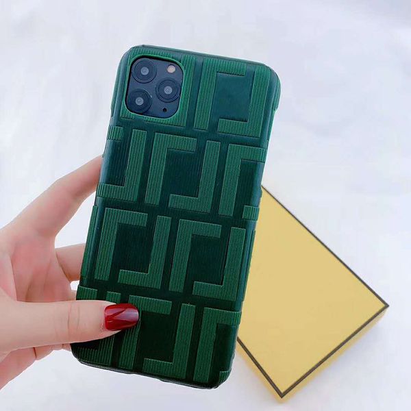 15 14 iPhone Pro Max Designer Phone Case для Apple 13 12 11 XS xr плюс кожаная буква кожаная буква Emed Shock -Raper Bummer Back Cover Fundas 10 Colors Green