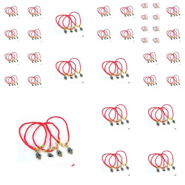 Браслеты-браслеты Мода Летний Стиль Древнее Золото Хамса Сглаз Красный Браслет-нитка Удачи Для Женщин Ювелирные Изделия Своими Руками 50 Шт. Drop Deli Dh56A
