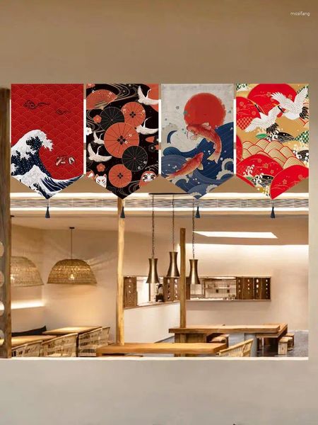 Perde Japon tarzı üçgen bayrak suşi restoran mağaza dekorasyon asılı kısa mutfak yarı