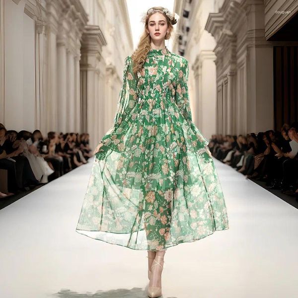 Vestidos casuais temperamento francês de manga comprida vestido floral filho outono inverno 2024 saia curta fina feminina para usar pequeno