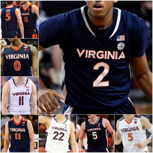 Maglia da basket Virginia Maglia cucita NCAA Qualsiasi Nome Numero Uomo Donna Gioventù ricamato Desmond Roberts Taine Murray Elijah Gertrude Ryan Dunn Robinson