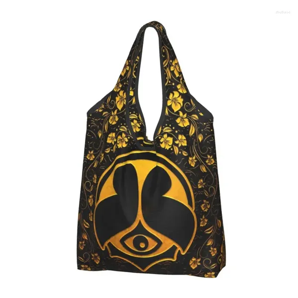 Borse per la spesa Borsa a tracolla portatile con stampa divertente Tomorrowland Borsa a tracolla portatile per festival di musica dance elettronica belga