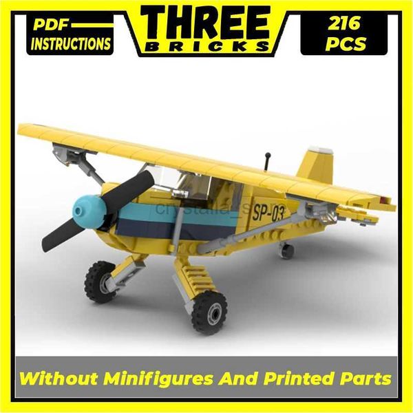 Blocos técnicos moc tijolos modelo de aeronave turboprop ski aeronaves modular blocos de construção presentes brinquedos para crianças diy conjuntos montagem 240120