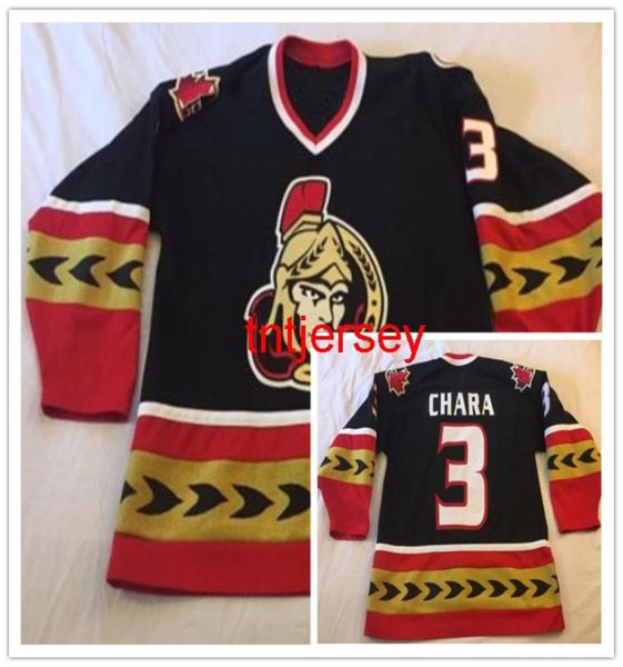 barato personalizado Ottawa Vintage 3 Zdeno Chara MEN039S Hockey Jersey costurado personalizar qualquer número e nome4972514