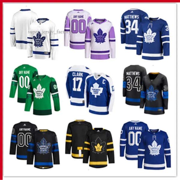 Maglie da hockey Toronto Maple Custom Leafs 17 Wendel Clark 13 Mats Sundin 93 Doug Gilmour 90 Ryan O'reilly 19 Calle Jarnkrok 78 TJ Brodie Mic 2251 5056