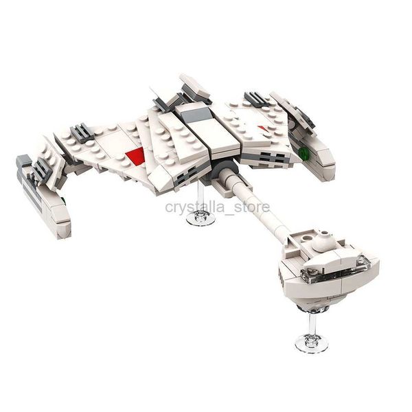 Blocos Moc Interstellar Mini Klingon D7Combat Cruiser Modelo Nave Espacial Tijolos Estação Blocos de Construção Conjunto de brinquedos de construção para presentes 240120