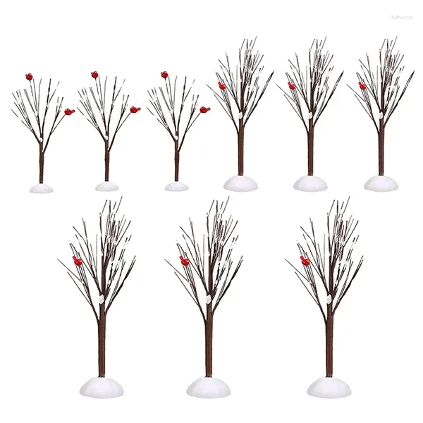 Fiori decorativi BEAU-9 pezzi di alberi natalizi con rami spogli, decorazioni invernali artificiali per fata del camino da giardino