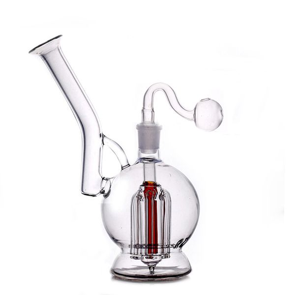 Atacado 6 Arm Tree Perc Vidro Bong Hookah Grosso Fumar Tubo de Água Heady Dab Rigs Ashcatcher Hookahs Beaker Shisha com 14mm Bowl Oil Burner Pipe