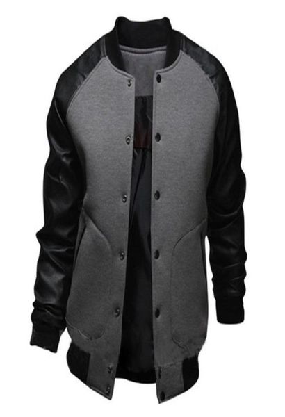 Coole College-Baseballjacke für Herren, modisches Design, schwarze Pu-Lederärmel, Slim-Fit-Unijacke für Herren, Marke Veste Homme J04 CX200731536007