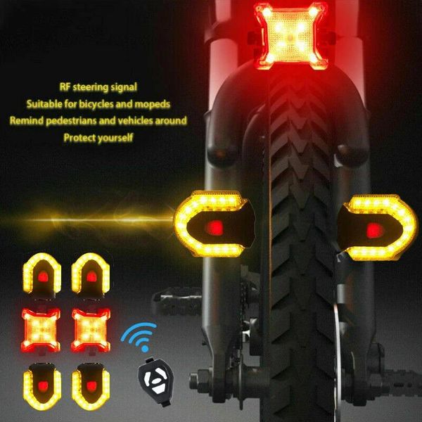 Luci 1 set telecomando wireless intelligente indicatore di direzione della bici fanale posteriore anteriore per bicicletta moto scooter ciclismo avviso lampada di coda a LED