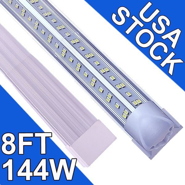 Luz tubular LED integrada de 8 pés 144W T8 em forma de V 96 