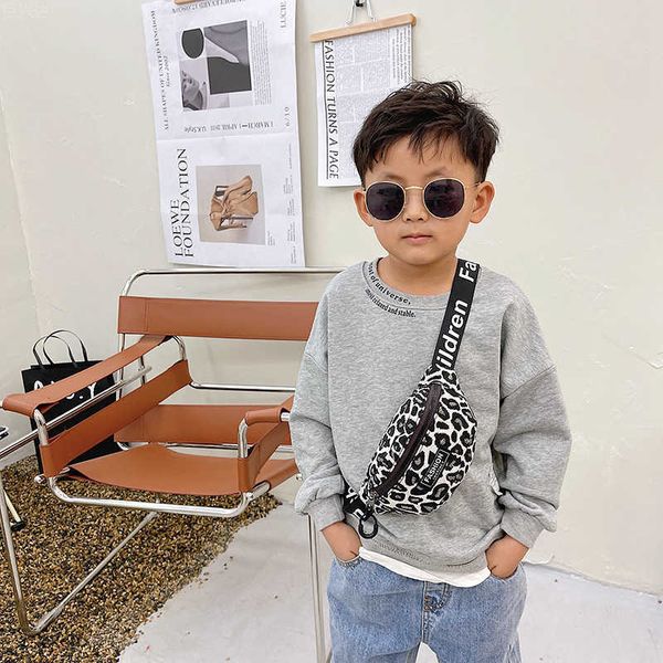Freizeit Taille Taschen Koreanische Version von Leopard Print Kinder Tasche Neue Modische Männer und Frauen Umhängetasche Brust Baby Cartoon Zubehör Null Brieftasche