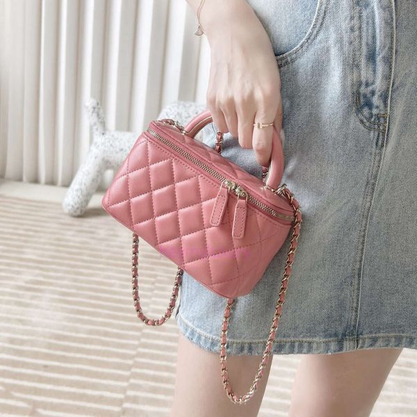 Luxury 10A Designer Women Handbag box Mirror quality chaneles Sheepskin Cosmetic Bags Small Vanity Case