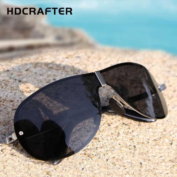 Óculos de sol hdcrafter quadrado marca designer óculos de sol homem polarizado polaroid óculos de sol masculino visão noturna condução uv400 2018 oculos de yq240120