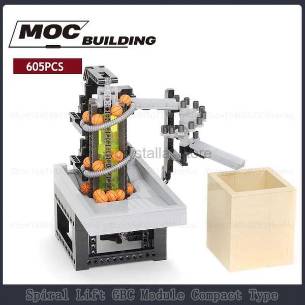 Blocos espiral elevador gbc módulo moc blocos de construção tipo compacto puzzle modelo tecnologia tijolos motor máquina brinquedos crianças presentes 240120