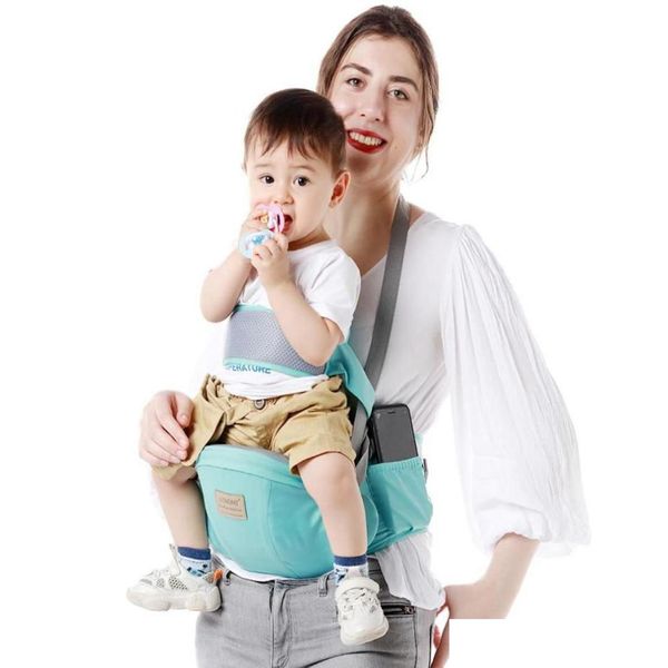 Marsupi Imbracature Zaini Marsupio Marsupio Sgabello Walker Cintura a imbracatura Bambino neonato Canguro con tasche protettive per genitore4899581 Dhuma