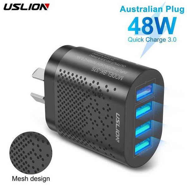 Carregadores de telefone celular USLION AU 48W 4 portas Carregador de viagem Carregador rápido USB Tipo C Carregador rápido Australian Plug Carregador de telefone móvel para Sony