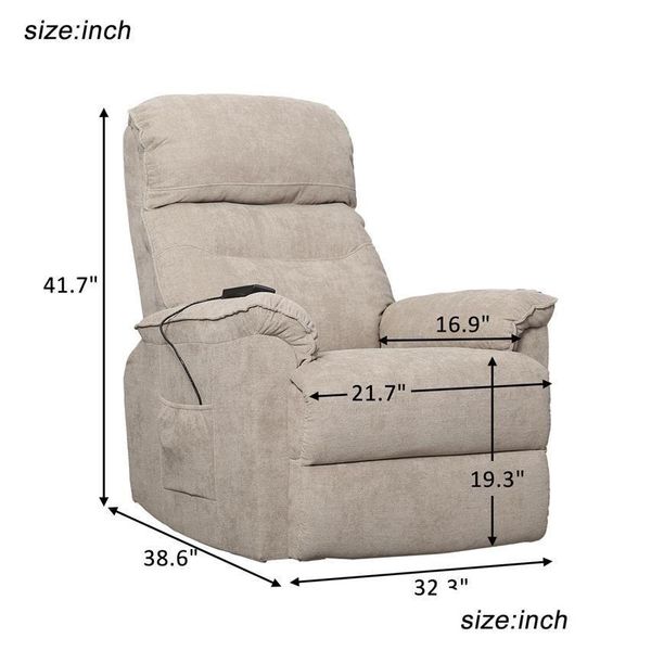 Mobiliário de sala de estar Us Stock Power Lift Chair Soft Fabric Recliner Lounge Sofá com controle remoto Pp192501Aaa Drop Delivery Home Ga Dhjv9