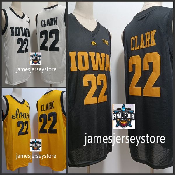 2024 Mais Novo Estilo NCAA College Iowa Hawkeyes Basquete Jersey NCAA College 22 Caitlin Clark Homens Mulheres Juventude