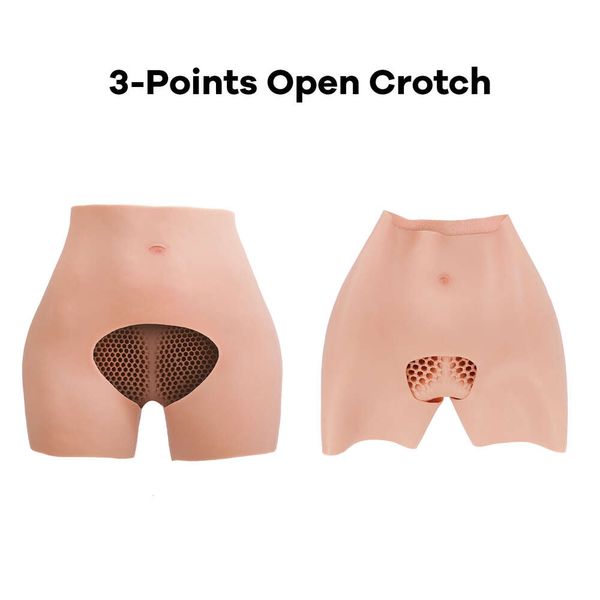 Kostümzubehör Silikon Big Asses Hosen Fake Buttocks Gepolsterter Enhancer Hip Butt Lifter Pantys Shapewear Open Crotch Shaper Unterwäsche