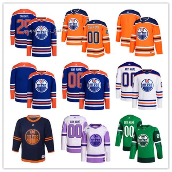 Edmonton Custom Oilers Hóquei Jerseys 72 Nick Bjugstad 2 Evan Bouchard 36 Jack Campbell 5 Cody Ceci 29 Leon Draisaitl 14 Mattias Ekholm 37 Warren Foegele 18