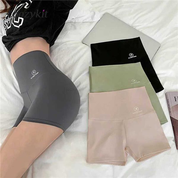 2023 pantaloncini da Yoga per sport estivi da donna pantaloncini da motociclista con ricamo a lettera donna a vita alta Casual Streetwear biancheria intima femminile elastica