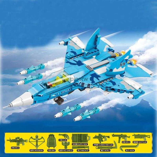 Blöcke Militär Kämpfer Luftfahrt Flugzeug Suchoi Su-27 Flugzeug UDSSR Russland WW2 Modell Bausteine Kit Kinder Pädagogisches Spielzeug Geschenk