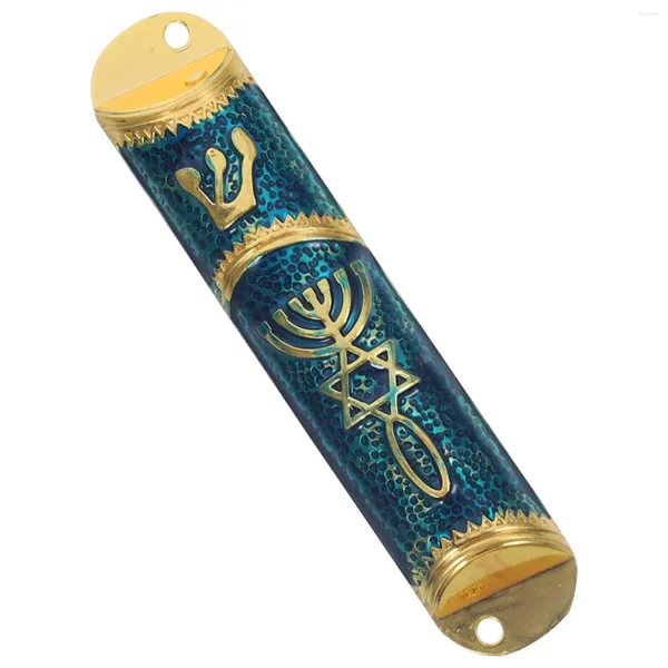 Cortina artesanato judaica mezuzah decoração para casa metal retrô adorno decoração de casa