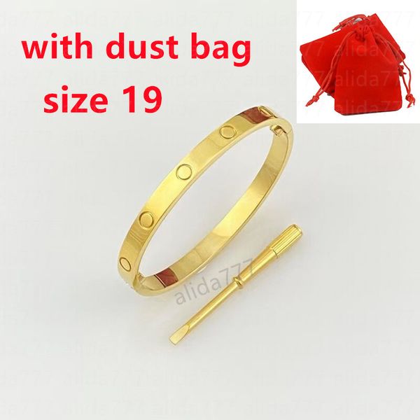 Nova marca pulseira de designer clássico moda europeia pulseira de punho para mulheres pulseira de aço titânio 316L de alta qualidade joias ouro/prata/rosa com saco de pó