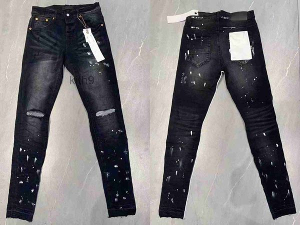 Jeans roxo designer masculino para mulheres calças marca verão buraco 2023 novo estilo bordado auto cultivo l6 np7d