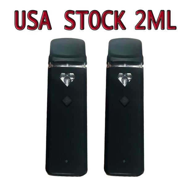 Penna Vape usa e getta da 2 ml Vaporizzatore vuoto a tensione regolabile Nero Sigaretta elettronica Pod vuoto 320 mAh Batteria ricaricabile Bobina in ceramica USA STOCK per serbatoio visivo per olio denso