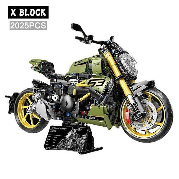 Blöcke High Tech 1/5 Motorrad City Sports Rapid Racing Motorrad Lokomotive Moc Modulares Ziegelmodell Baustein Junge Geschenk Spielzeug T4021 240120