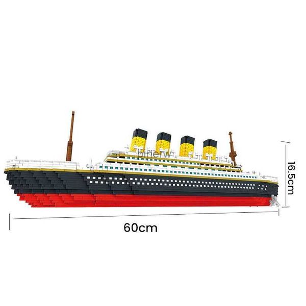 Blocos 3800 pçs blocos titanic navio de cruzeiro modelo barco diy montar blocos de construção clássico tijolo brinquedos presente aniversário para crianças