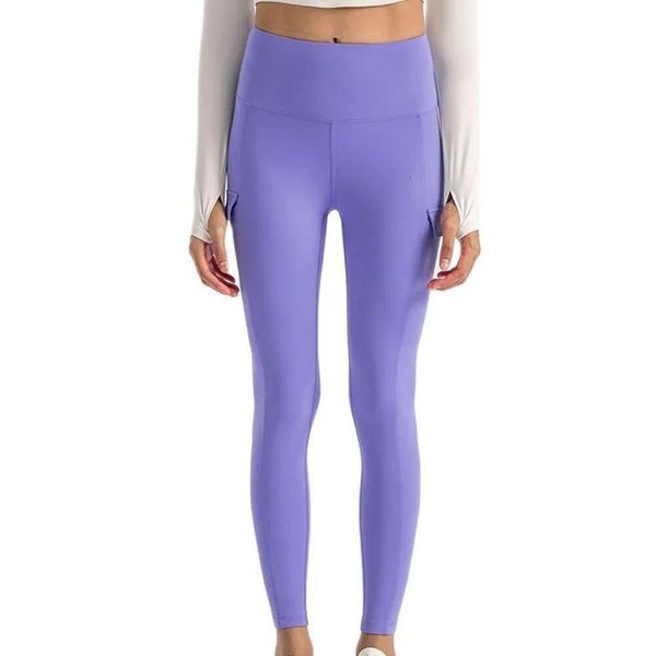 Lu Pant Align Lemon Yoga com Leggings Stretch Bolso Alta Lycra Outdoor Fallow Sports Fitness Cintura Alta Com Sexy Emagrecimento Novo Estilo LL Lu Jogger