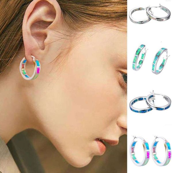 2024 Stud Ohrringe Naturstein Runde Tigerauge Rosa Quarz Kristall Opal Silber Farbe Einfache Ohr Schmuck Für Frauen Mädchen ohrring Geschenk