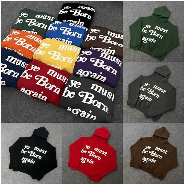 2024 Mannen Hoodie Cpfm Ye Moet Wedergeboren Worden Brief Gedrukt High Street Hip Hop Hoodies 13 Kleur hooded Sweatshirt Hoodie Gqpe