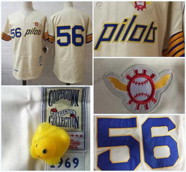 2017 Retro Teams Outlet Seattle Pilots 56 Jim Bouton Camisa 1969 Retrocesso Mens Baseball Jerseys Camisa Costurada Top Quality XXXXL8561698