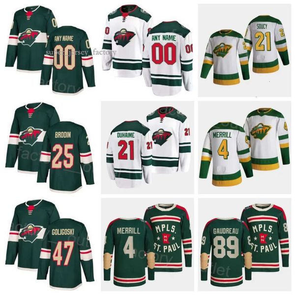 2023 Reverse Retro Minnesota Hóquei Wilds 12 Matt Boldy Jerseys Jon Merrill Brandon Duhaime Liam Ohgren Danila Yurov Alex Goligoski Frederic 9811 1005