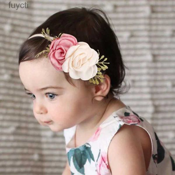 Chapéus de festa adorável laço flor artificial bandana recém-nascido bandana para bebê menina artesanal hairband acessórios para o cabelo yq240120