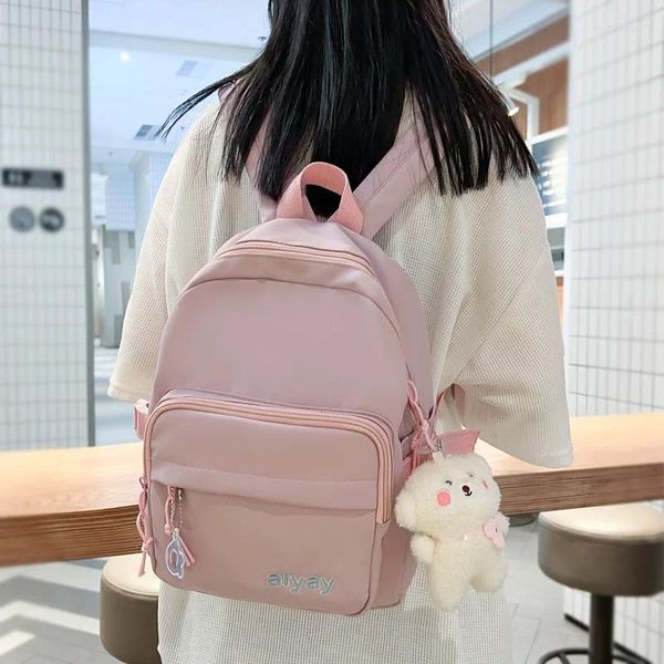 Schultaschen 2024 Multifunktions Nylon Frauen Rucksack Weibliche Kleine Reisetasche Buchstaben Stickerei Mini Schulter Mädchen Kleine Schultasche