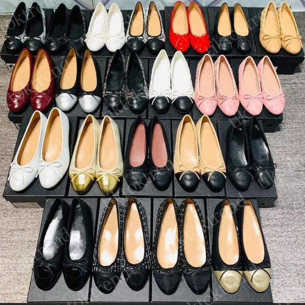 Designer sapatos paris marca designer preto ballet apartamentos sapatos mulheres primavera acolchoado couro genuíno deslizamento na bailarina luxo dedo do pé redondo senhoras vestido sapato eur35-42