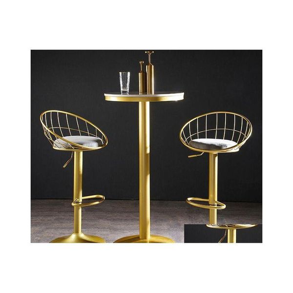 Коммерческая мебель Meubles De Bar Nordic Chair Taburete Cocina Golden Касса Высокий табурет Современный подъемный вращающийся Drop Del D Dhx1V