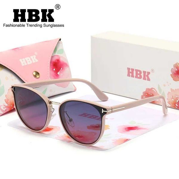 Sonnenbrille HBK Damen Sonnenbrille Frau Polarisierte Sonnenbrille Cat Eye Mode Polar Sonnenbrille Luxus Damen Marke Ultraleicht Tourismus Party YQ240120