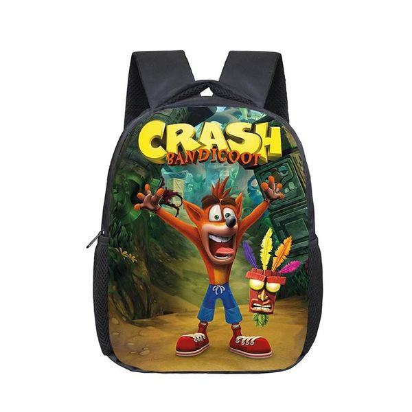 Taschen 12 Zoll Spiel Crash Bandicoot Kindergarten Infantile Kleiner Rucksack für Kinder Baby Cartoon Schultaschen Kinder Geschenk