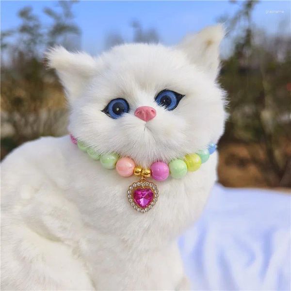 Köpek yakaları sevimli kedi yaka evcil hayvan inci kolye ve mücevher aşk elmas ürünleri doğum günü bakım aksesuarları
