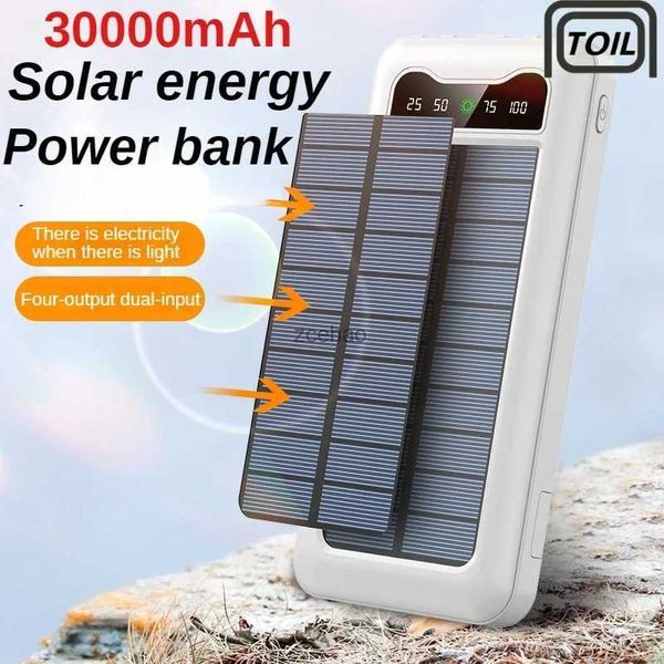 Banche di alimentazione per telefoni cellulari 30000mAh Banca di energia solare Caricatore rapido per telefono di grande capacità Powerbank Batteria esterna Caricatore rapido per Sumsung