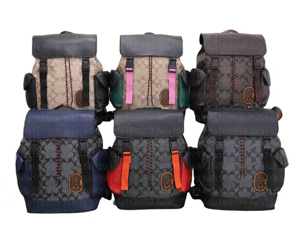 Alta Qualidade Designer Mochila Coachs Designer de Luxo Mochila Mulheres Mens Mochila de Viagem Clássico Impresso Lona Revestida Mochila De Couro Parquet