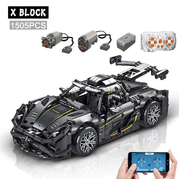 Blocchi APP tecnica Telecomando Moter Power Sport Car Building Blocks Mattoni Velocità Racing Supercar Set Giocattoli per bambini Modelli Regali 240120